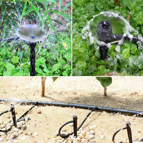 Topiverse full-circle sprinkler head provides even coverage for garden beds