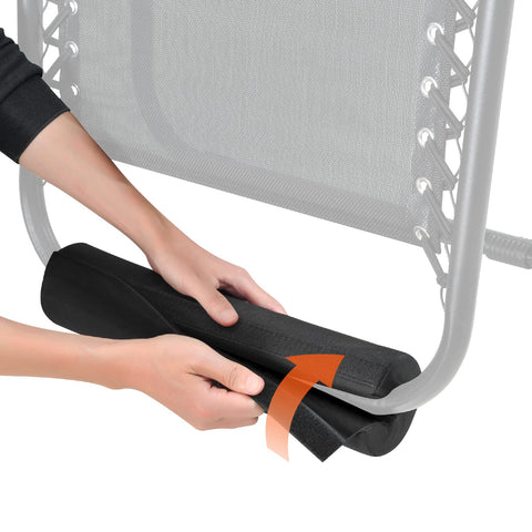 TopJUM chair cushion attaches with a hook-and-loop strap for quick, secure setup.