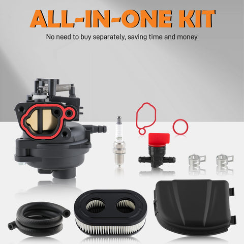 Topkidame 799584 carburetor kit in use demonstrates broad engine compatibility.