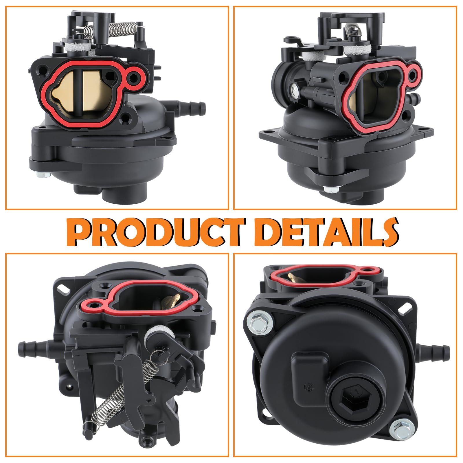 Topkidame 799584 carburetor kit valve and gasket components for tight seals.