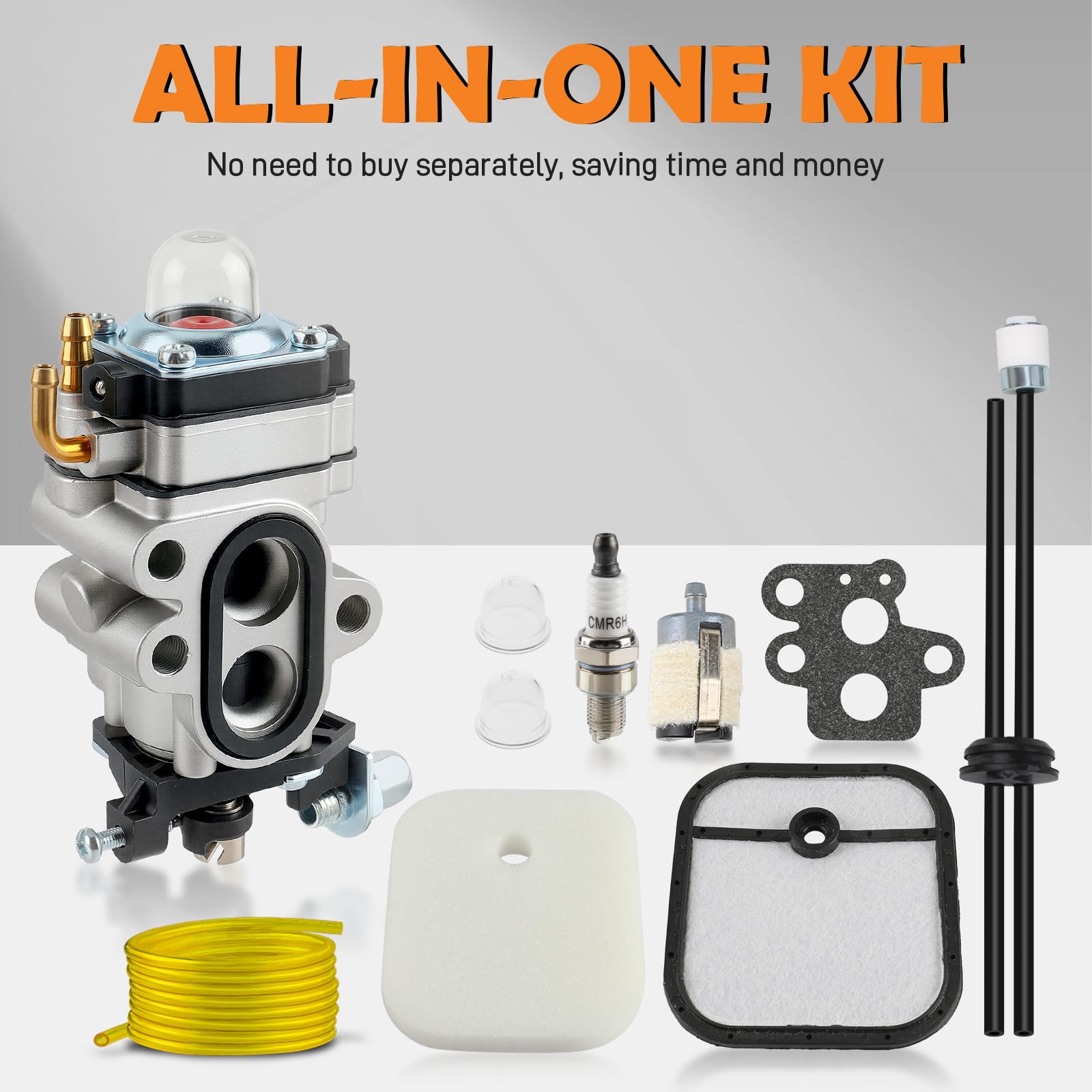 Topkidame carburetor for RedMax HBZ2600 fitment enables reliable starts and throttle control.