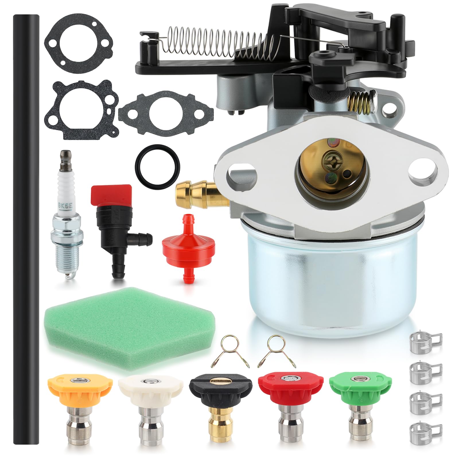 Topkidame carburetor for Troy-Bilt assembly improves fuel flow for reliable starts.