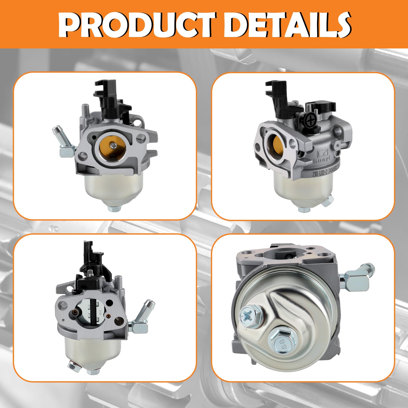 Topkidame Huayi carburetor grey finish emphasizes durable design