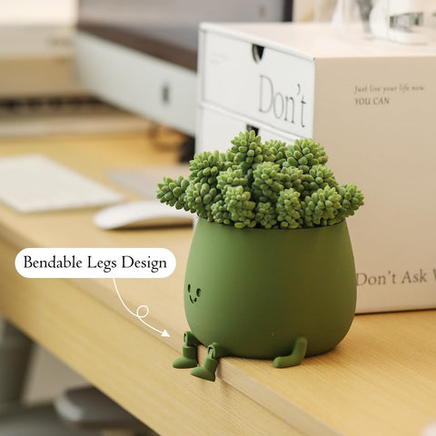 TOPOLA Happy Face Planter with bendable legs on a shelf display
