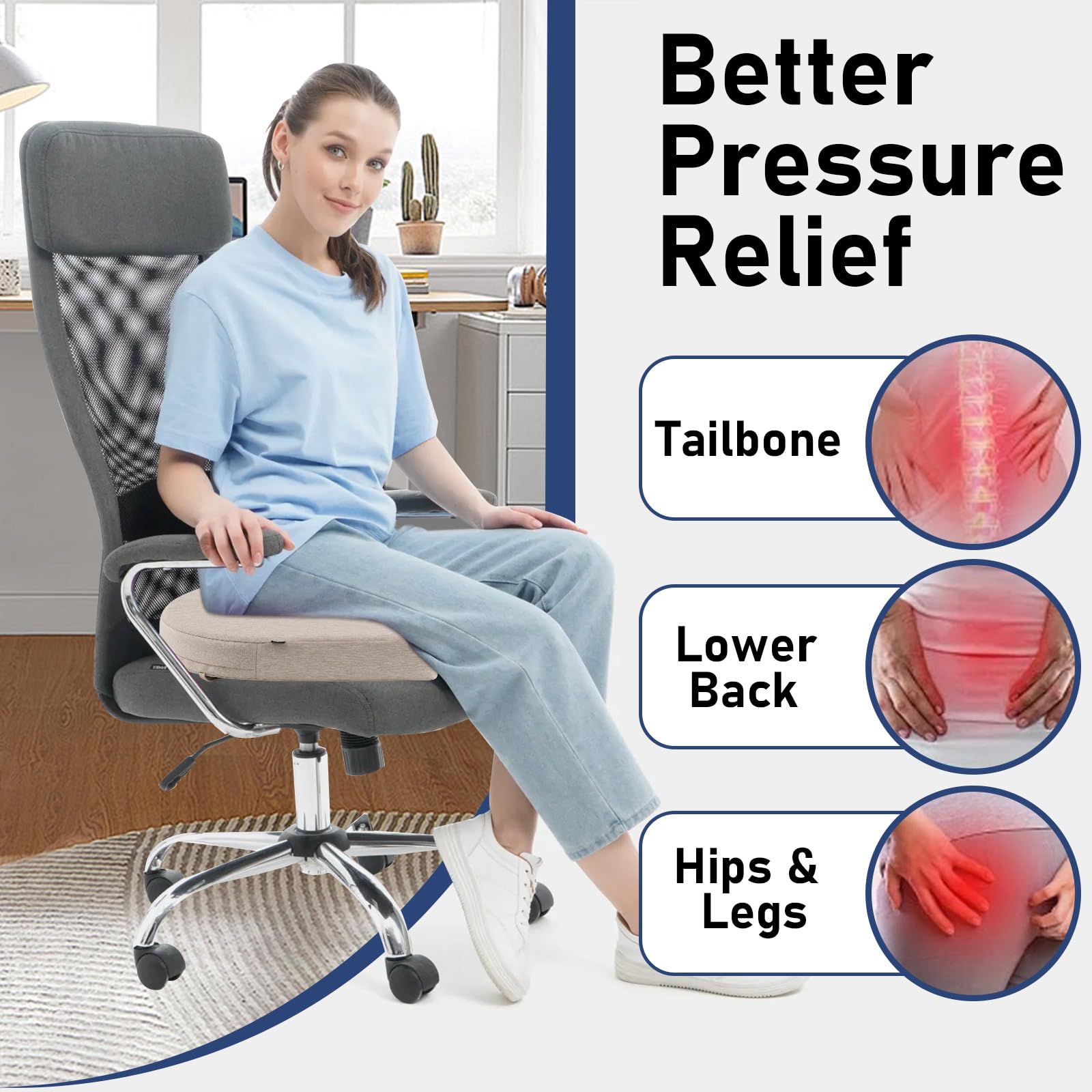 Topotdor round-corner seat cushions with ties stay securely on standard chairs.
