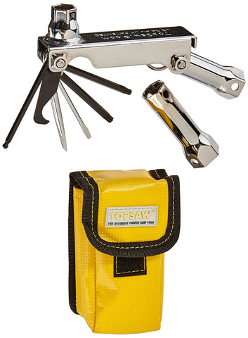TopSaw TSPWP multitool in chrome/black/yellow, field-ready maintenance.
