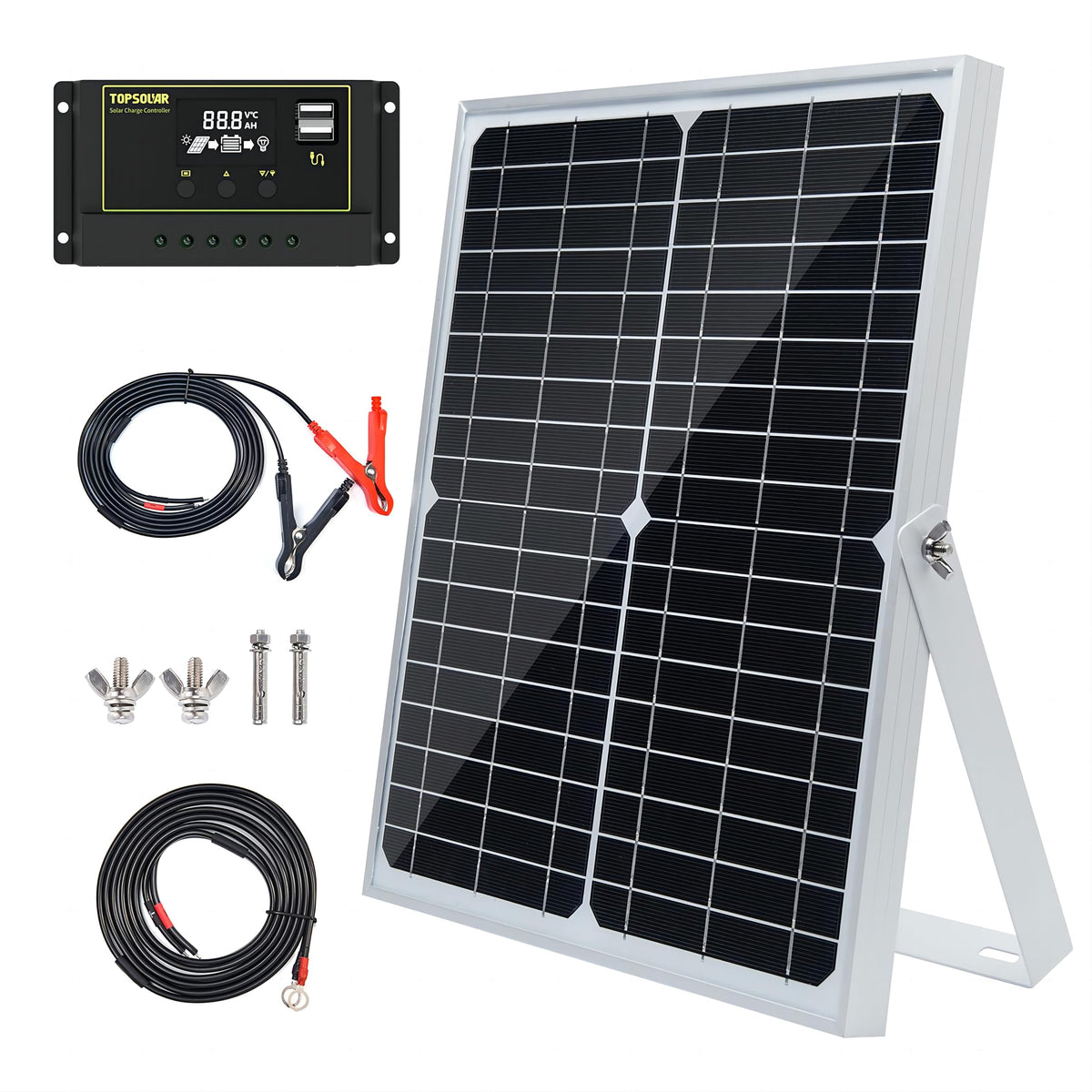 Topsolar 30W solar panel for off-grid battery charging