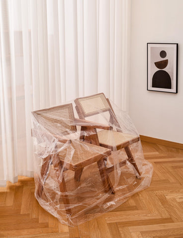 TopSoon recliner protective plastic bag keeps furniture safe during relocation