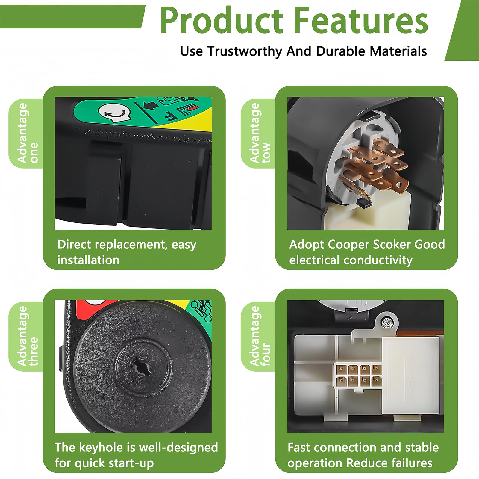 Includes two keys with the Topvop Auto ignition switch module for immediate use.