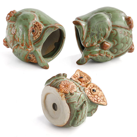TopZea ceramic owl pot shown on windowsill as charming decor.
