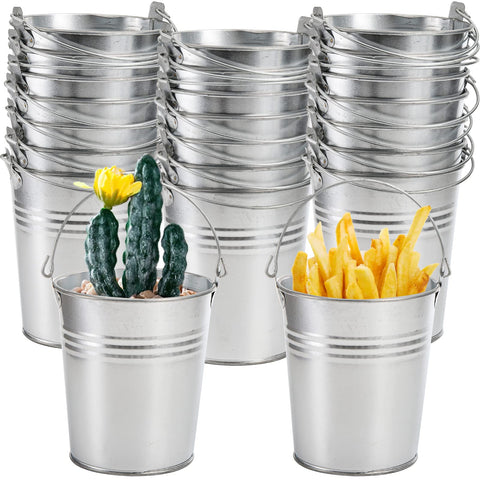 TOPZEA galvanized bucket opening diameter 4.5x5 inches for compact party favors