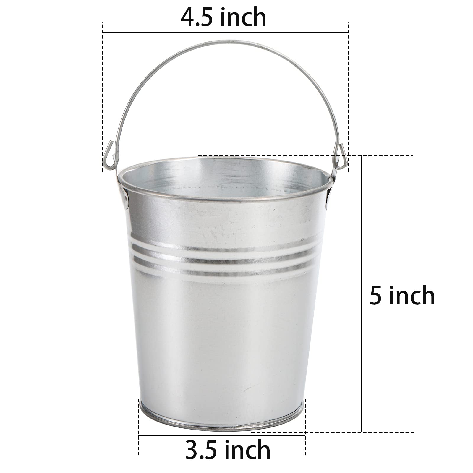 TOPZEA galvanized bucket with handle closeup for easy transport