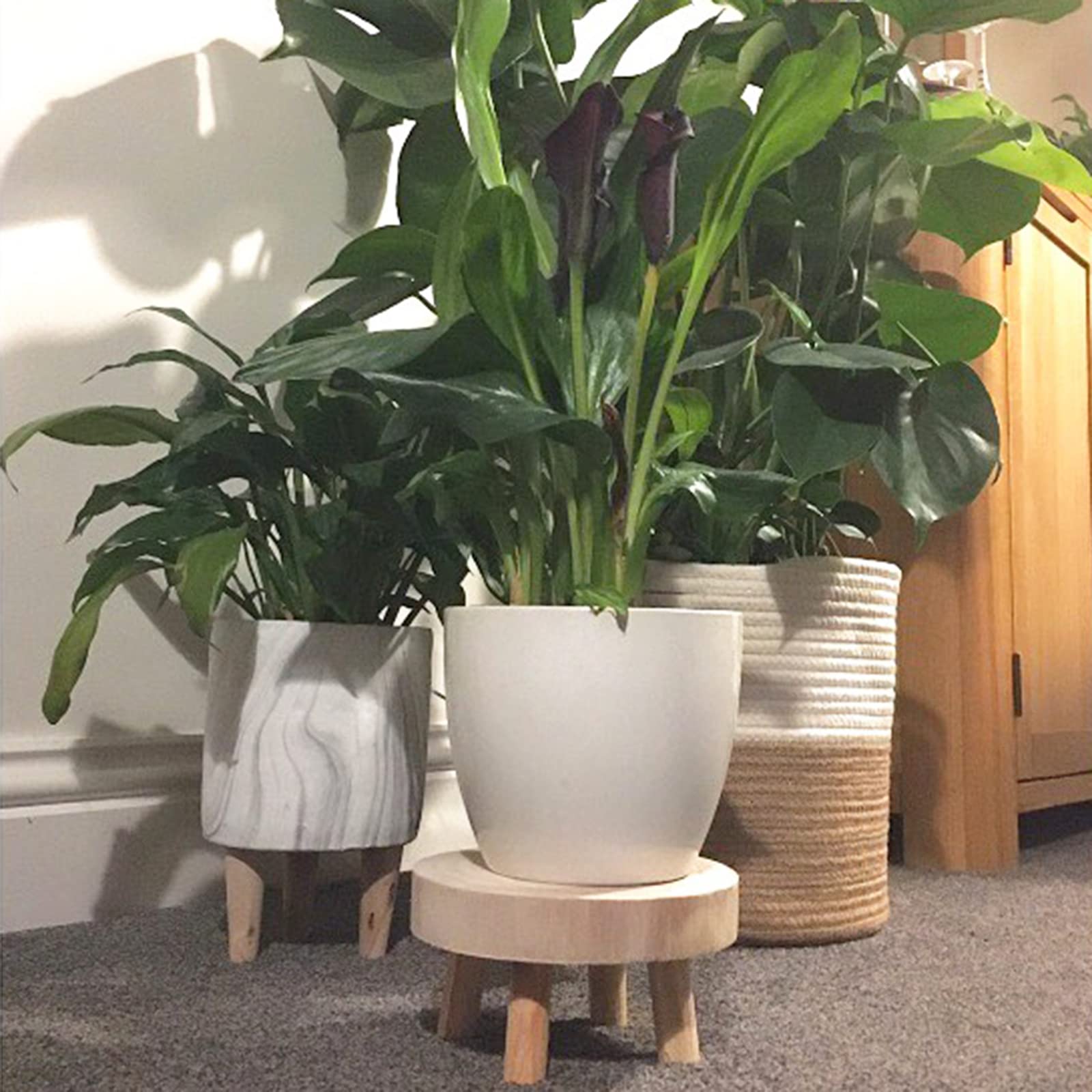 Topzea farmhouse decor risers add natural texture to spaces.