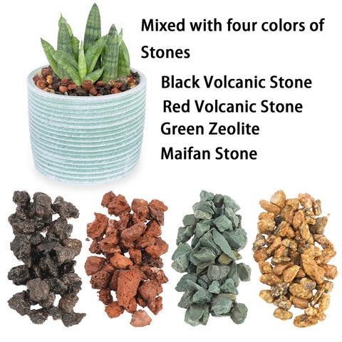 TOPZEA lava rocks top dressing adds color while protecting soil from washing away.