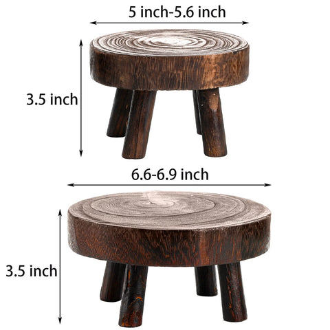 TOPZEA medium round wooden plant stool stand fits larger pots securely.