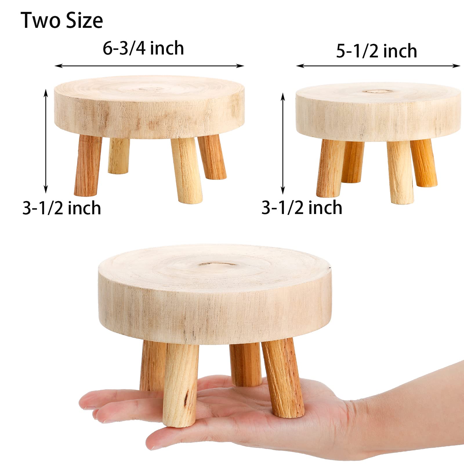 Topzea mini wooden stool plant pedestal elevates greenery with style.