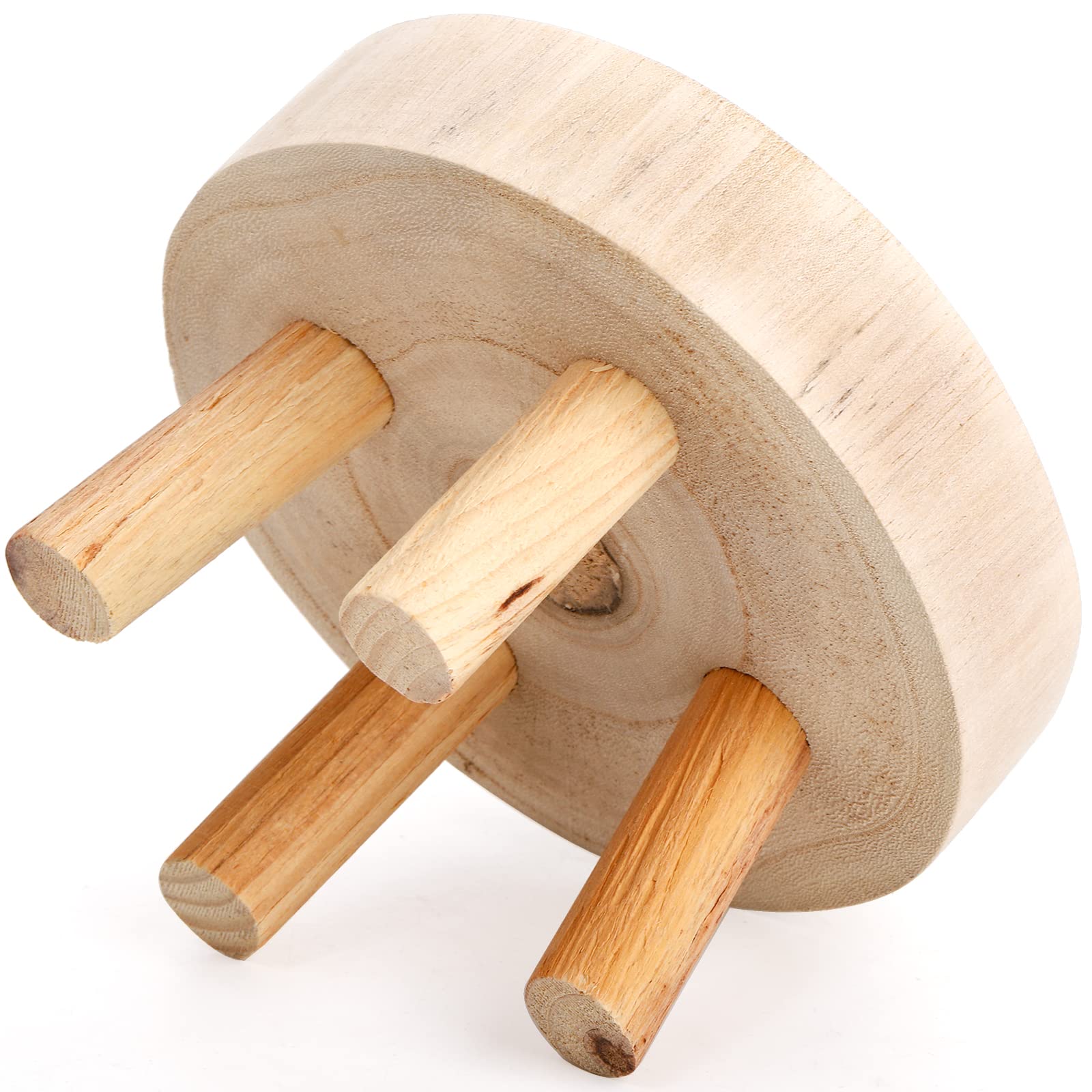 Topzea rustic wood stand showcases decor items with natural warmth.