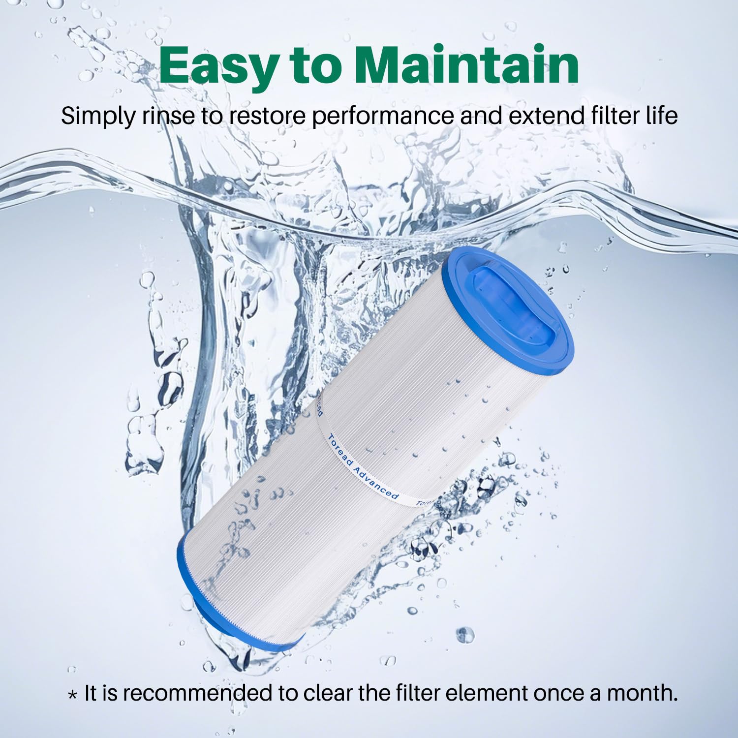 TOREAD 4CH-949 spa filter trilobal fabric traps particles efficiently.