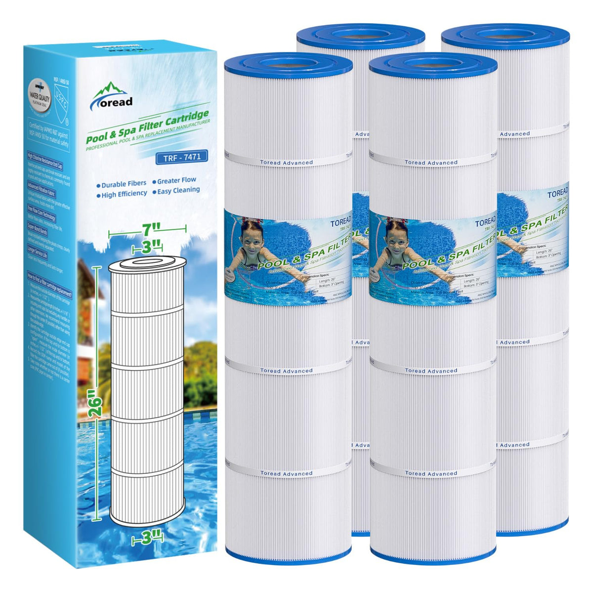 TOREAD CCP420 filter close-up highlighting trilobal fabric for efficient filtration