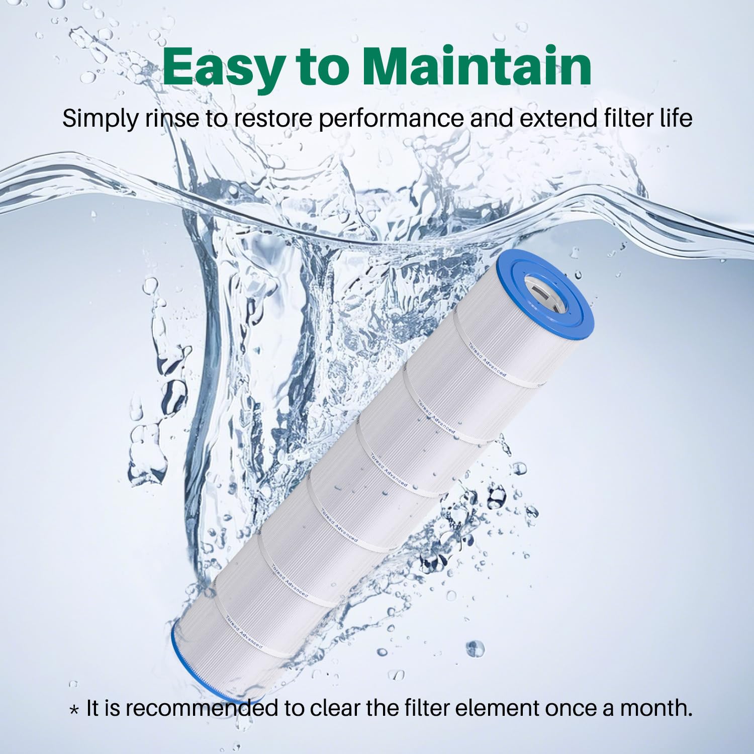 TOREAD PA131 cartridge reinforced end caps for chlorine-rich environments.
