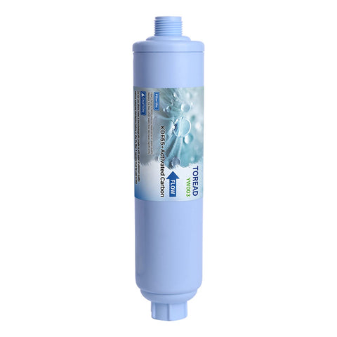 TOREAD garden hose filter attached to hose reducing chlorine while filling a pool