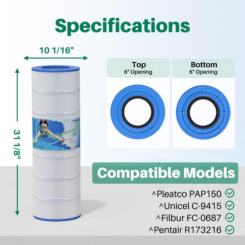 TOREAD TRF-9415 side view, durable pool filter design