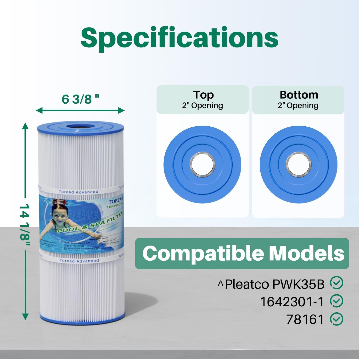 TOREAD PWK35B filter side view illustrating compact, compatible design.