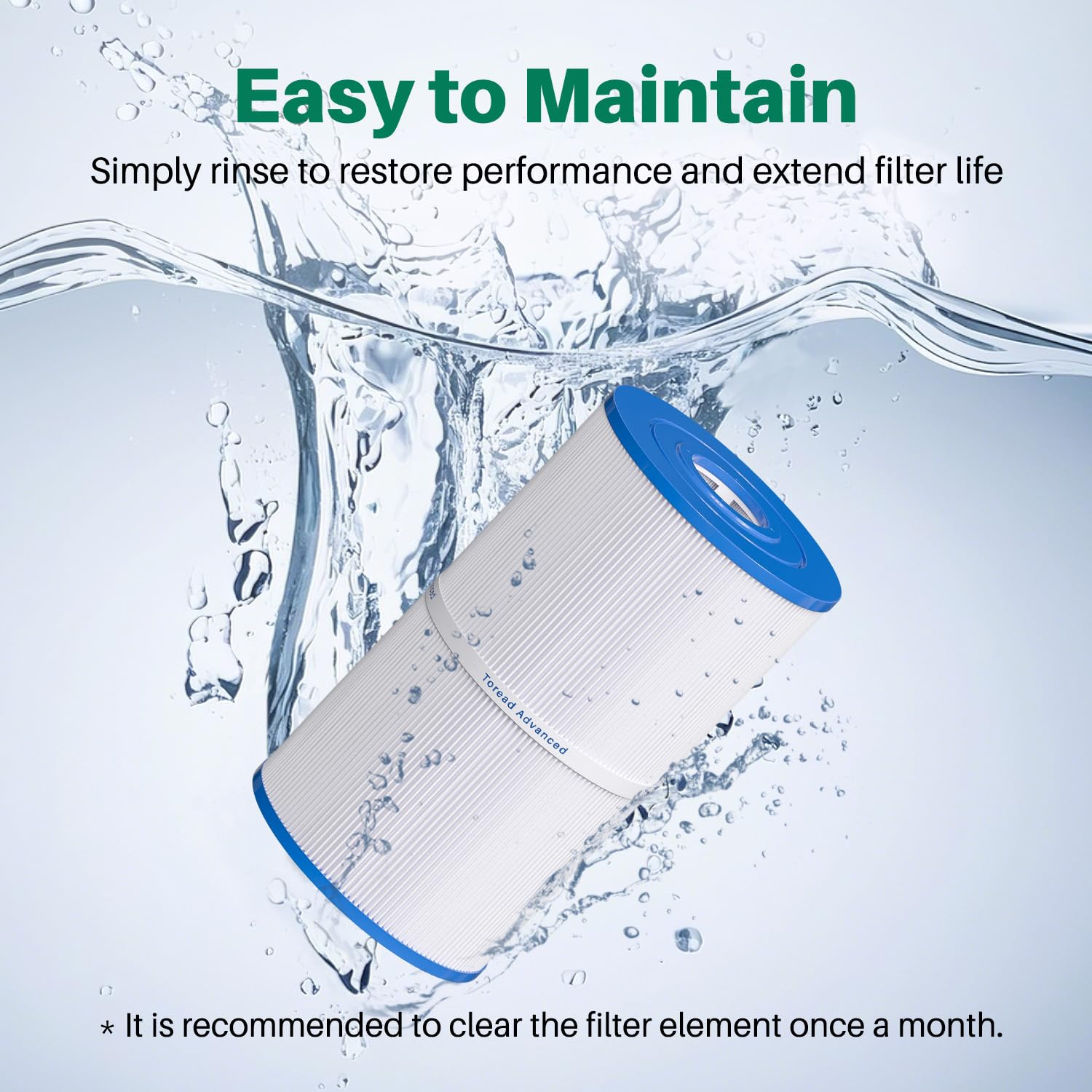 TOREAD TRF-6430 filter offers 30 sq ft filtration area for clear water.