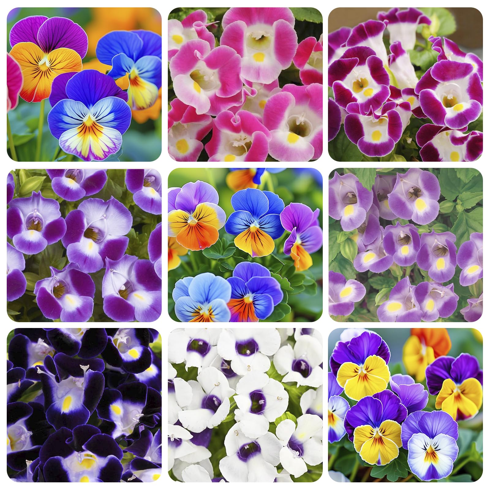 Torenia Wishbone Flower Seed Mix closeup showing blue blooms for shaded borders.