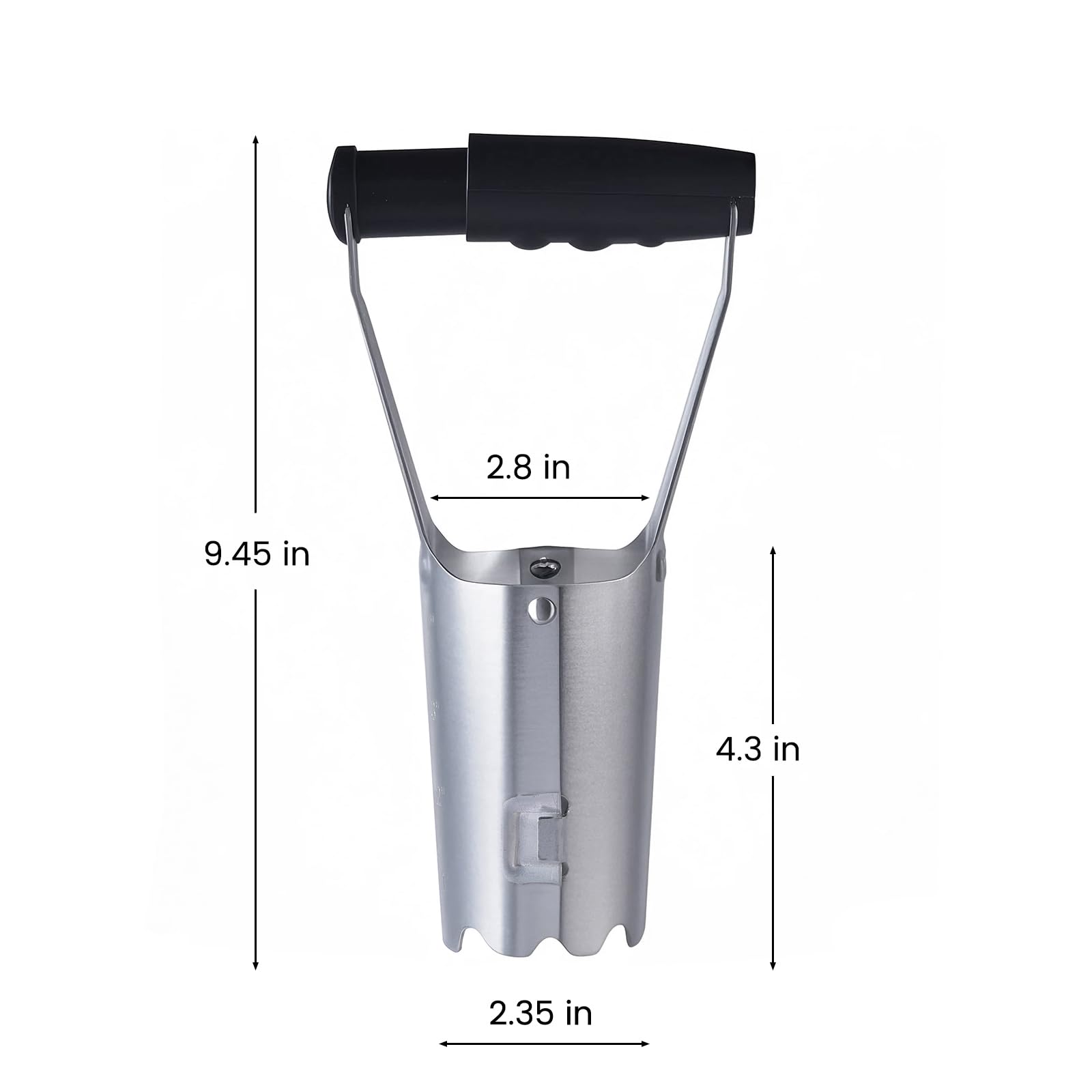 Toresano Bulb Planter showing depth-marker scale for precise planting depth.