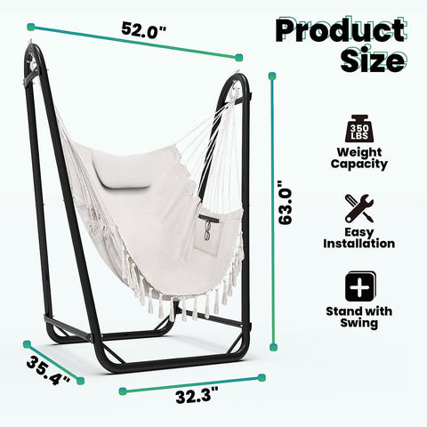 TOREVSIOR hammock chair quick-assembly in about 10 minutes.