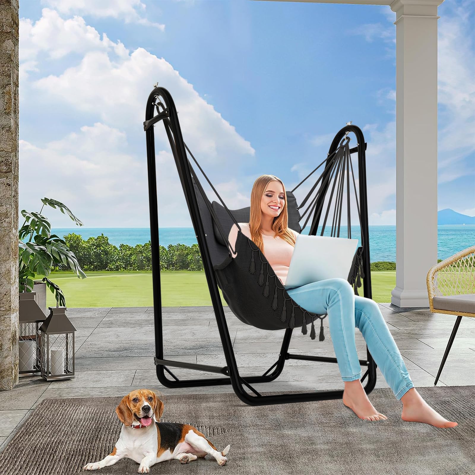 TOREVSIOR rust-resistant double-tube stand delivers stable seating outdoors.
