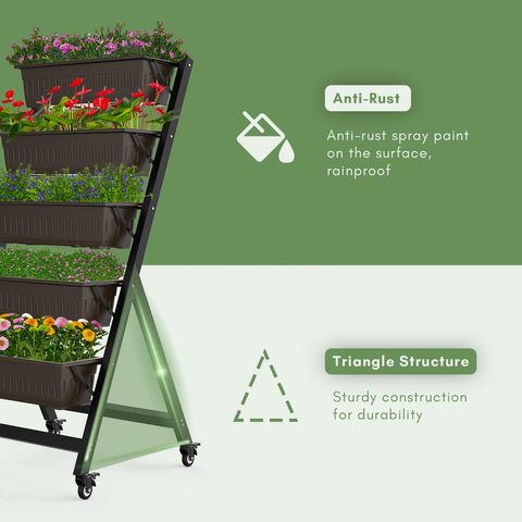TOREVSIOR elevated garden bed on a stand enables easy reach for tending