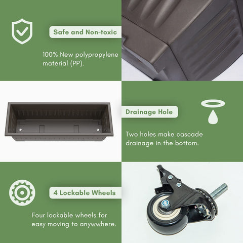 TOREVSIOR planter with lockable wheels allows easy relocation