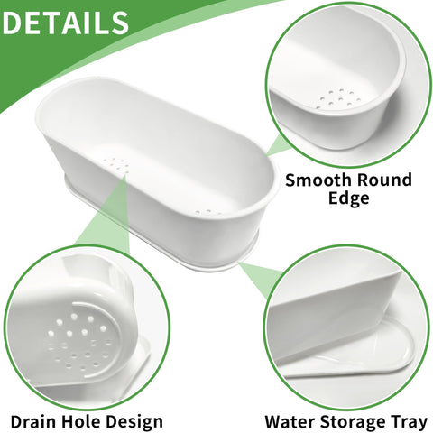 Torfican heavy-duty white planter: fade-resistant design for windowsill displays.