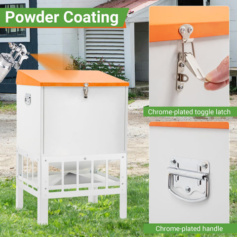 Toriexon tilted top cover keeps feed dry and clean.
