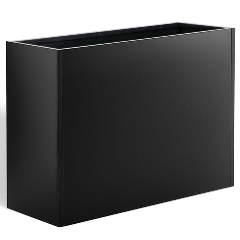 Toriexon 36-inch planter box front view with matte black finish for modern balconies.