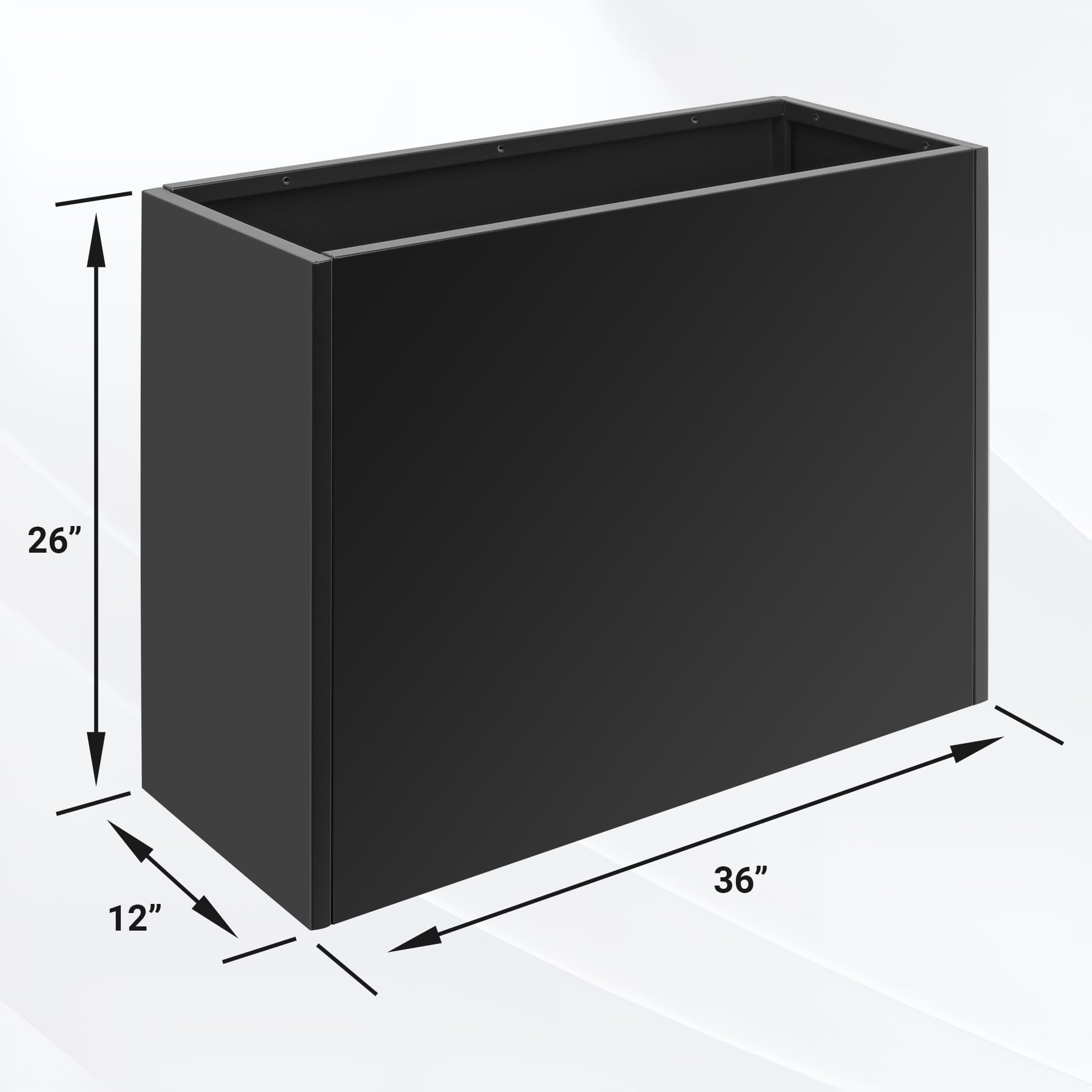 Toriexon planter box side view highlighting sturdy reinforced design for heavy soil.