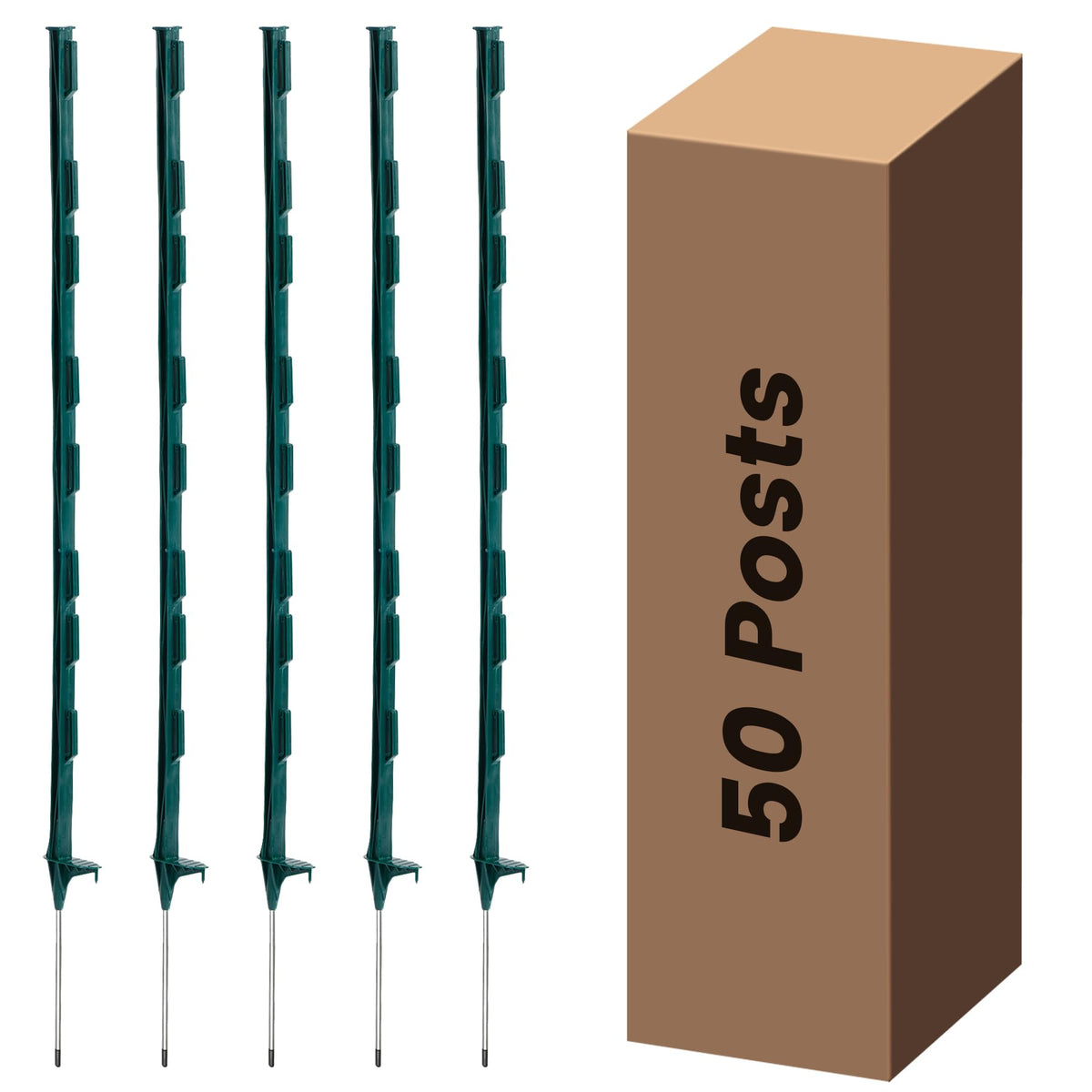 Toriexon 50-pack electric fence post full length for durable outdoor boundary