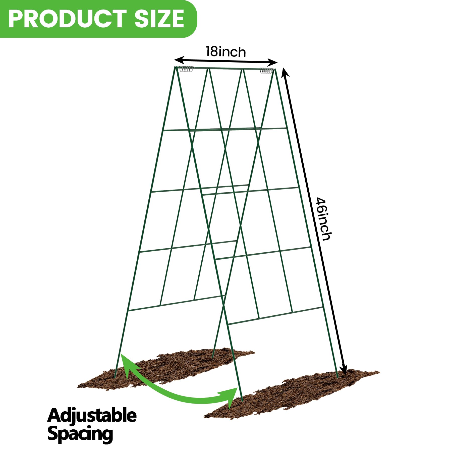 Toriexon A-frame Garden Trellis 46-inch by 18-inch fits beds.