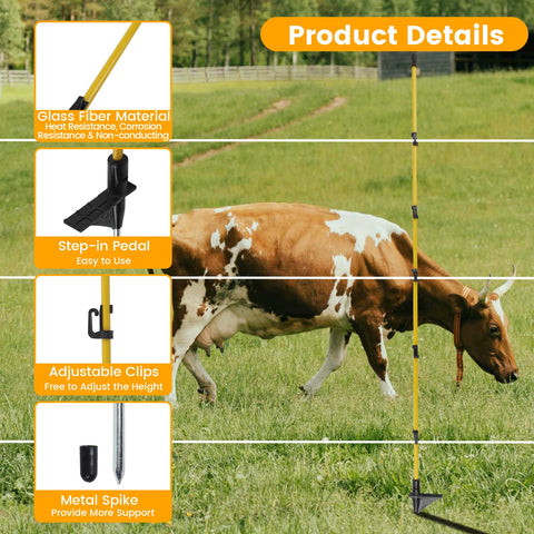 Toriexon Adjustable Clip Fence Post enables quick height changes.