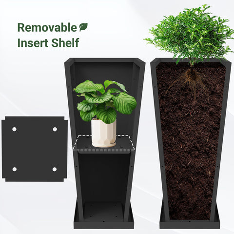 Toriexon black metal planter box suitable for outdoor and indoor use