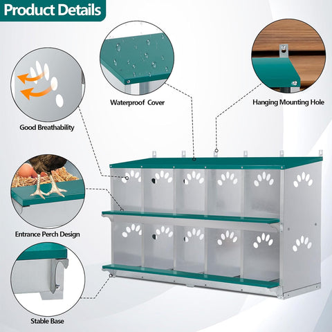 Toriexon nesting box assembly pack includes screws and nuts for setup