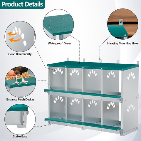 Toriexon easy-install nesting box shown with included screws and nuts.