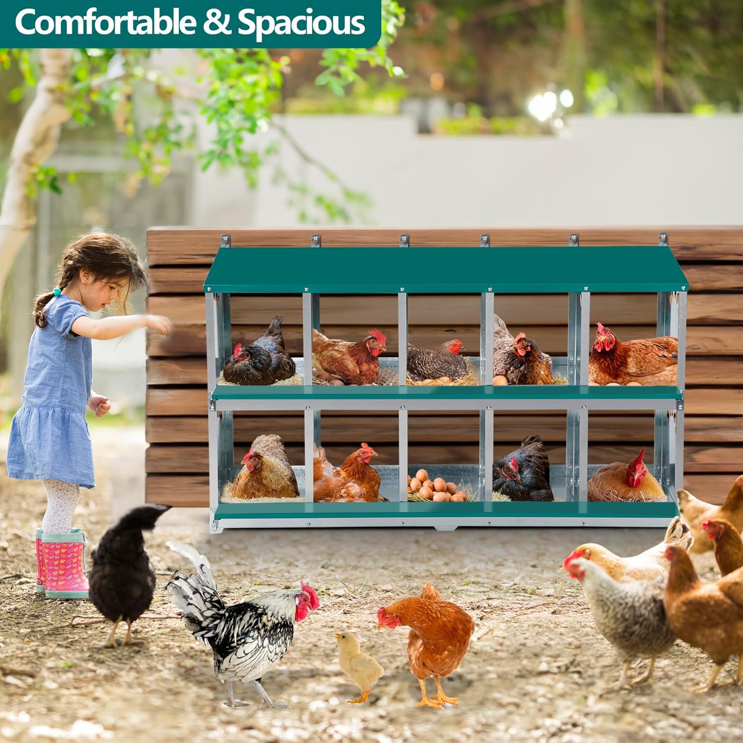 Toriexon nesting box inside division keeping compartments organized for hens