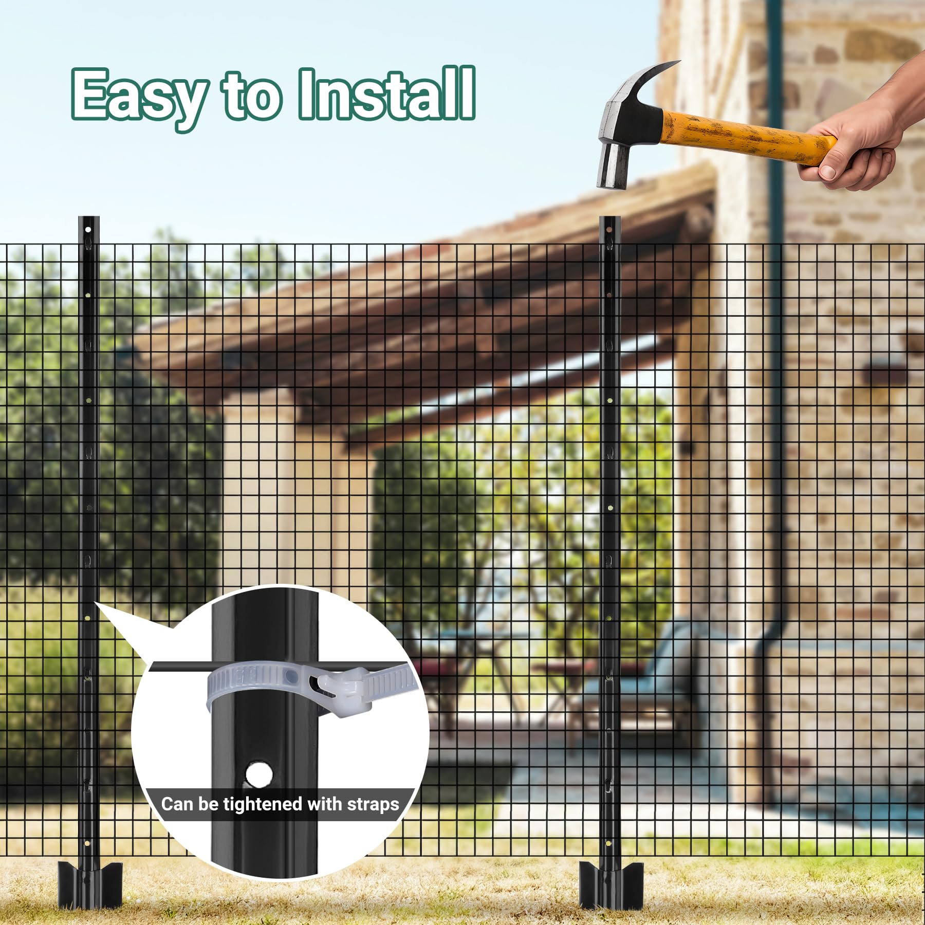 Toriexon easy-ground installation by hammering to sink the anchor plate.