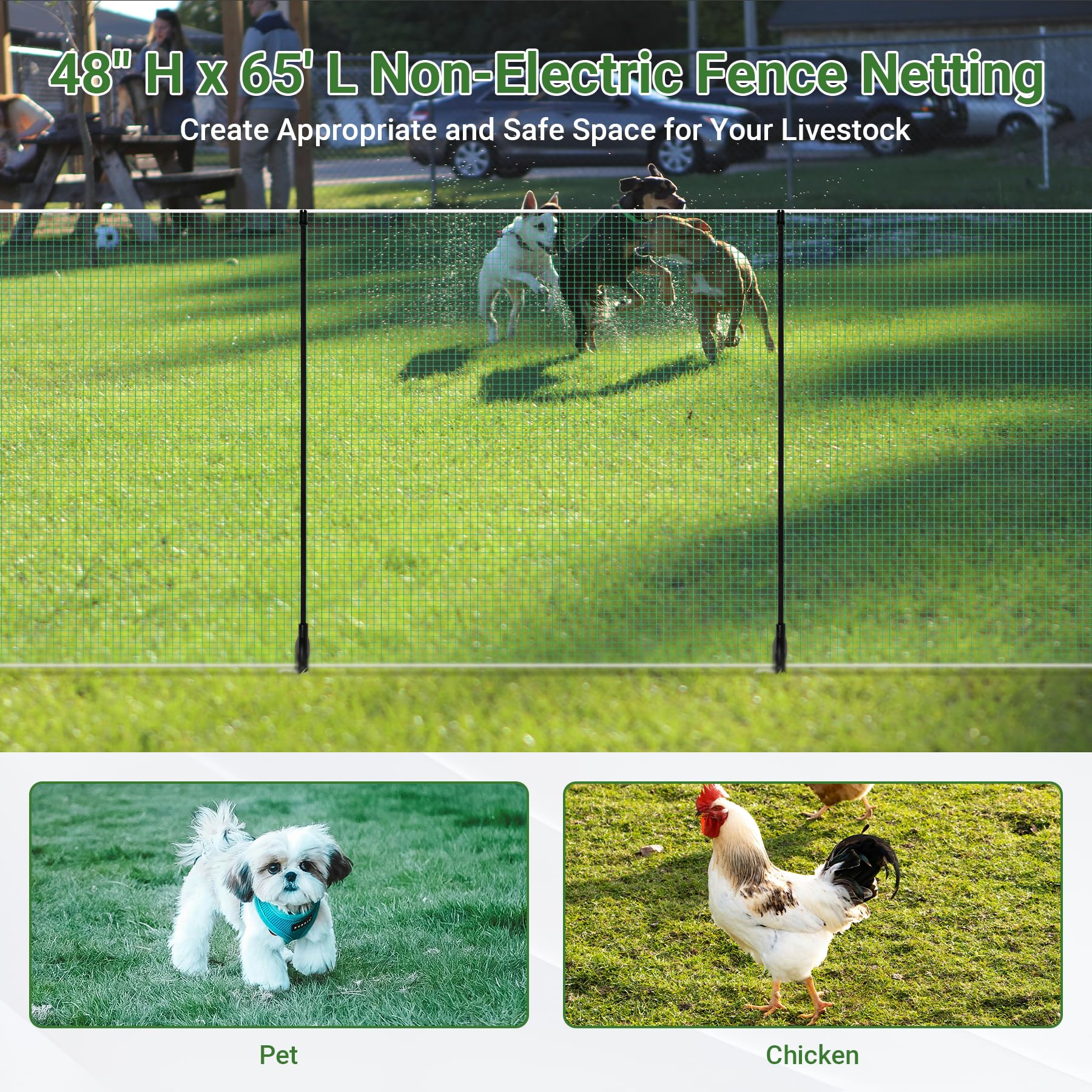 Toriexon easy-roll installation showing quick setup of a pet fence.