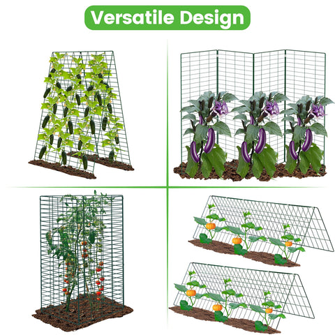 Toriexon Foldable Cucumber Trellis U-stakes provide extra stability on windy days