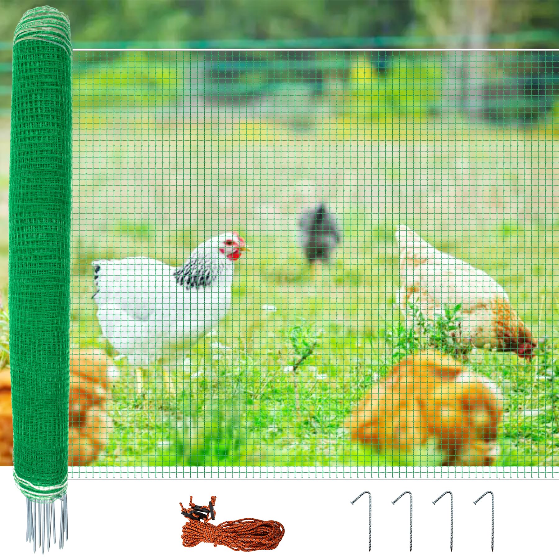Toriexon non-electric fence netting rolled out for a backyard boundary and pet enclosure.