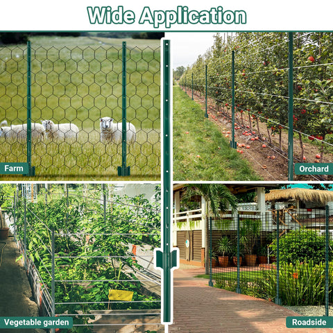 Toriexon powder-coated fence post resists rust in wet and dry conditions.